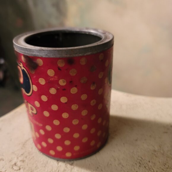 Asco Brand Syrup Advertising Tin Empty Paper Label Metal Can Vintage Polkadot - Picture 4 of 6